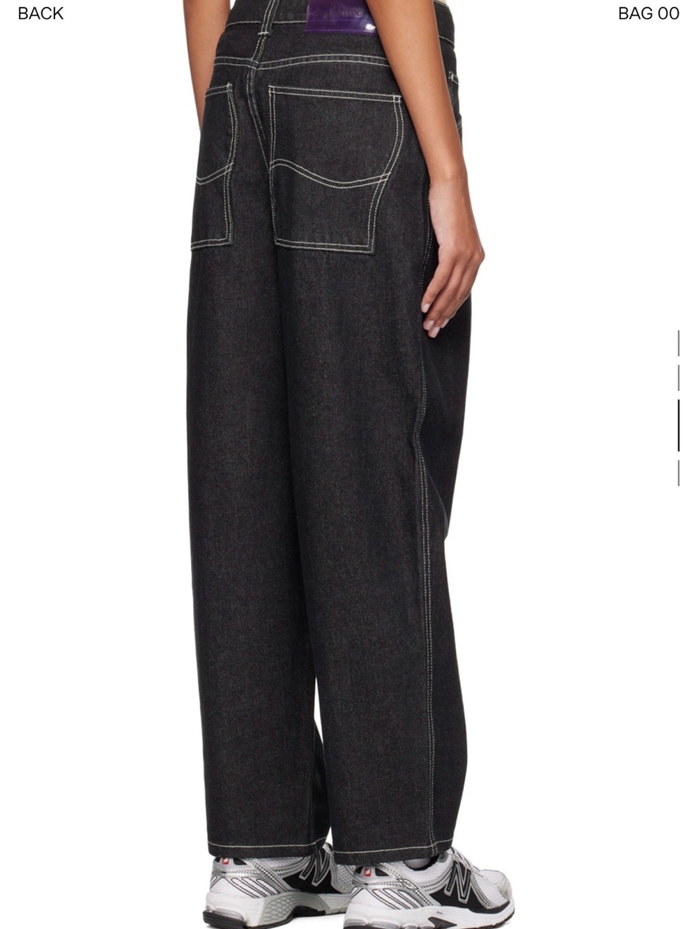 Black dime jeans w contrast stitching - Picture 2 of 6